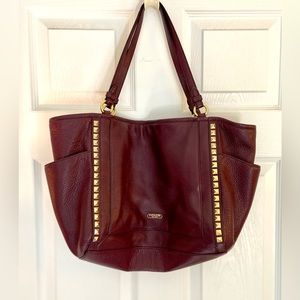 Coach Park Leather Pyramid Stud Carrie Tote